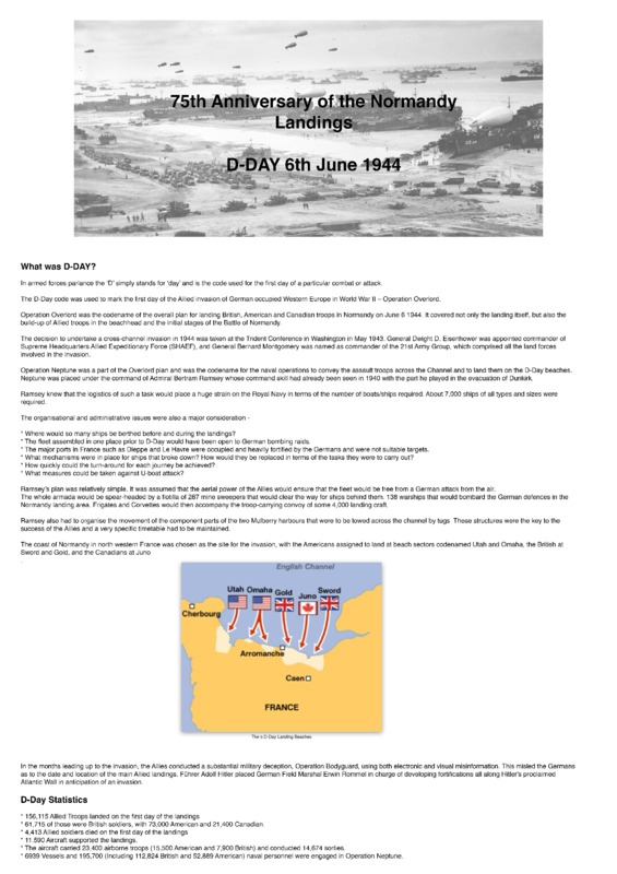 75th Anniversay of the D-Day Landing