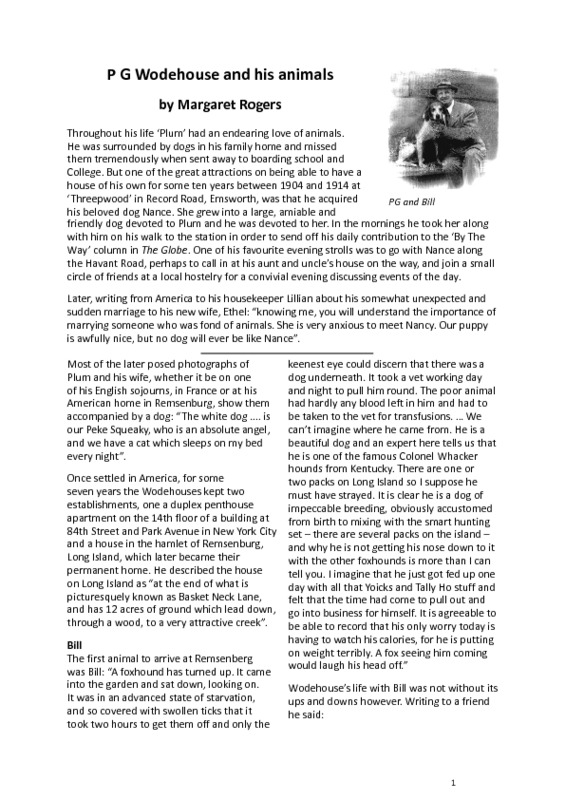 P G Wodehouse and his animals.pdf