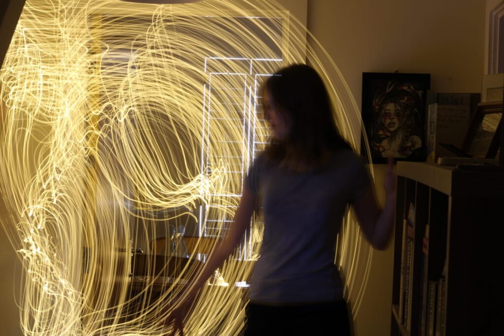 Painting with light using a toy light sabre